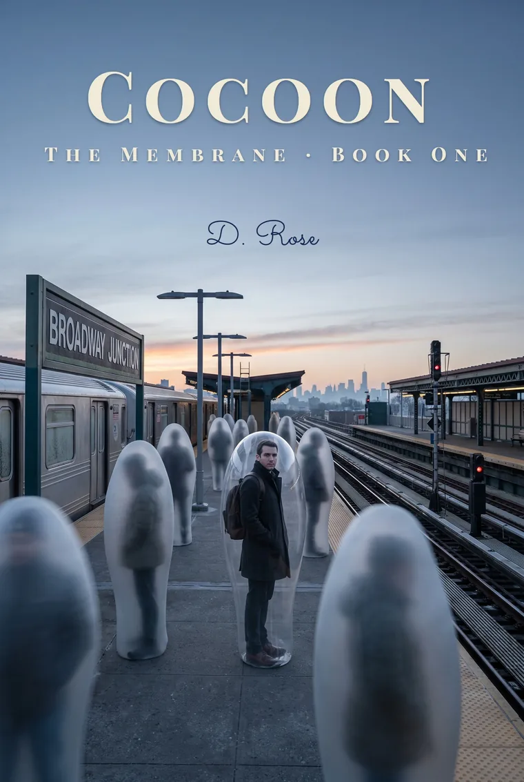 Cocoon – The Membrane, Book One. A novel by D. Rose. Cover artwork created with generative AI.